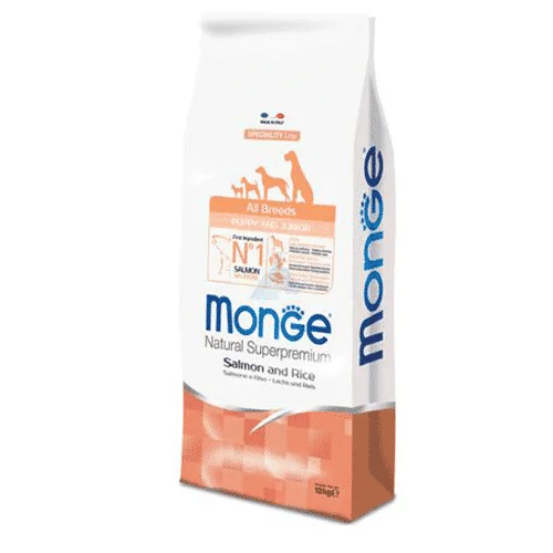 Monge All Breeds Puppy & Junior Salmone e Riso 12 kg 1 Monge All Breeds Puppy & Junior Salmone e Riso 12 kg | AlanDog