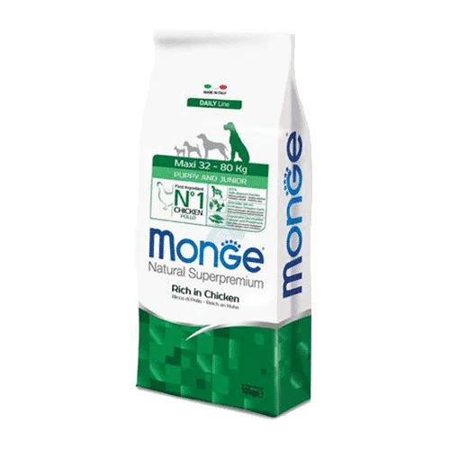 Monge Maxi Puppy & Junior Ricco di Pollo 12kg | AlanDog