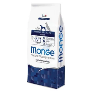 Monge Medium Adult Ricco di Pollo 12 kg | AlanDog