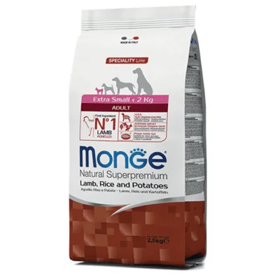 Monge Natural Superpremium Extra Small Adult Agnello Riso e Patate | AlanDog