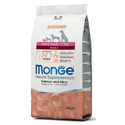 Monge Natural Superpremium Extra Small Adult Salmone e Riso | AlanDog