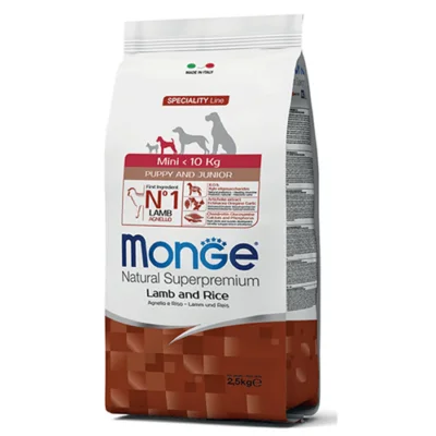 Monge Natural Superpremium Mini Puppy & Junior Agnello e Riso | AlanDog