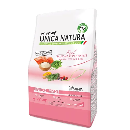 Unica Natura Salmone riso e piselli - Gheda pet food | AlanDog