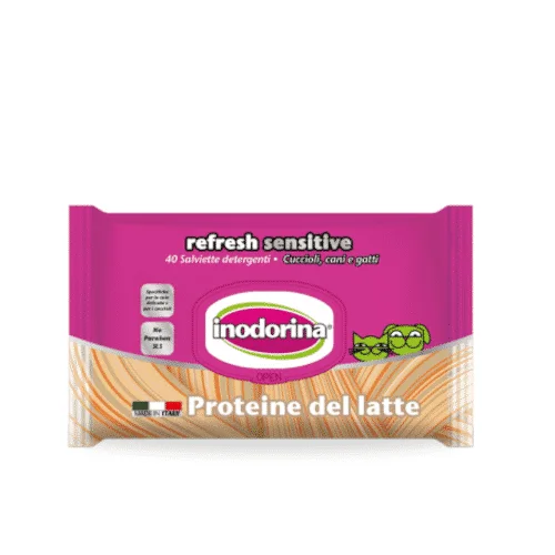 inodorina refresh sensitive proteine del latte 40pz Inodorina Refresh Sensitive 40 salviette Proteine del Latte - Foto 1 | AlanDog