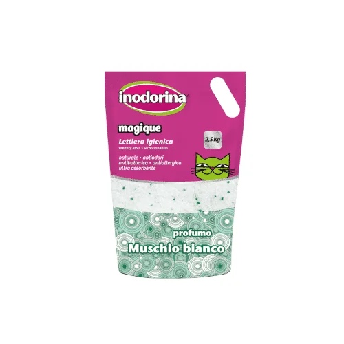 inodorina magique muschio bianco 2.5kg Inodorina Magique Lettiera Silicio 5 lt Muschio Bianco | AlanDog