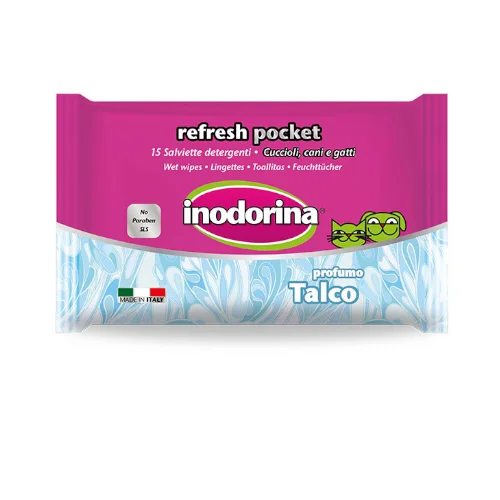 Inodorina Refresh Pocket 15 Salviette Talco | AlanDog