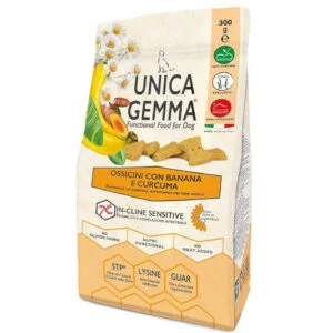 Unica Natura Gemma – Ossicini con Banana e Curcuma – Snack Senza Glutine - Gheda pet food | AlanDog