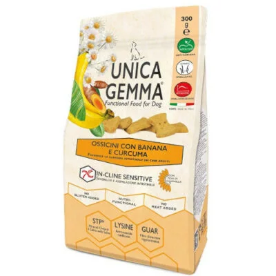 Unica Natura Gemma – Ossicini con Banana e Curcuma – Snack Senza Glutine - Gheda pet food | AlanDog
