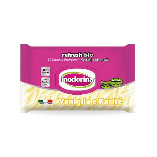 Inodorina Refresh Bio 30 Salviette Vaniglia e Karitè - Foto 2 | AlanDog