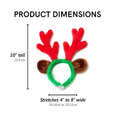 Midlee Christmas Reindeer Antlers with Ears for Large Dogs dimensioni