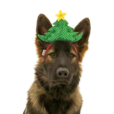 christmas tree dog headband front