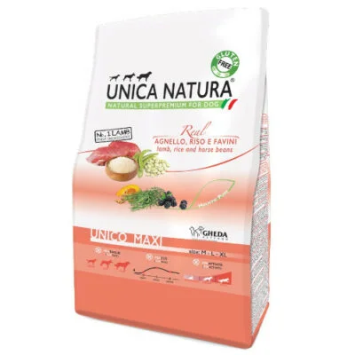 Unica Natura Agnello Riso e Favini UNICO MAXI - Gheda pet food | AlanDog
