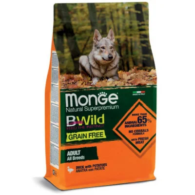 Monge BWild Grain Free All Breeds Anatra e Patate 12 Kg | AlanDog
