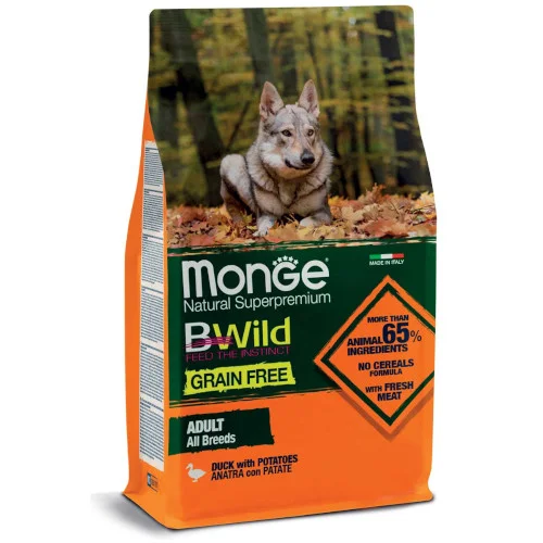 Monge BWild Grain Free All Breeds Anatra e Patate 12 Kg | AlanDog