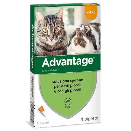Advantage Spot-On 4 Pipette Gatti e Conigli Minore 4 kg | AlanDog
