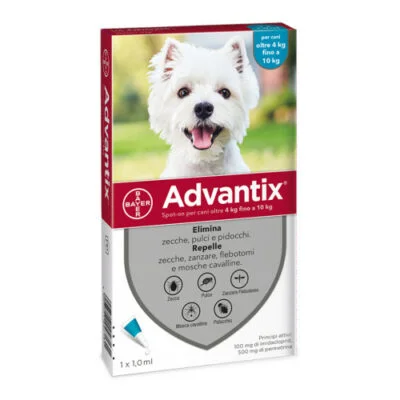 advantix antiparassitario per cani da 4 kg a 10kg spot on monodose