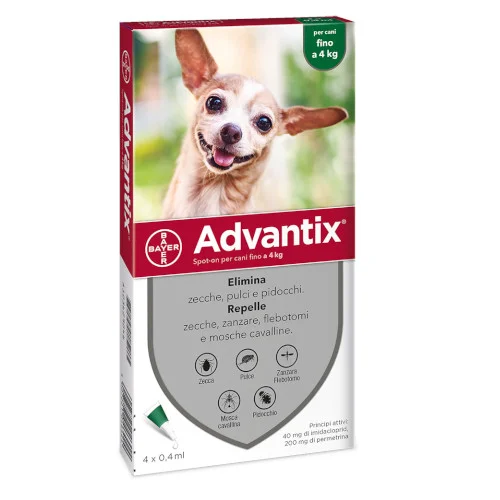 Advantix Antiparassitario per Cani fino a 4kg – 4 pipette | AlanDog