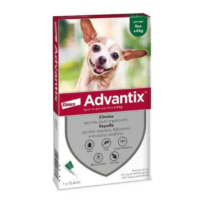 advantix antiparassitario per cani ineriori ai 4 kg spot on monodose