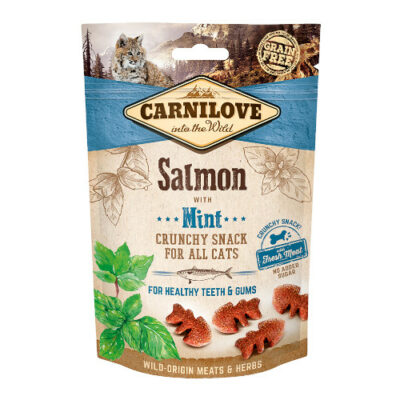 carnilove snack croccante salmone con menta per gatti
