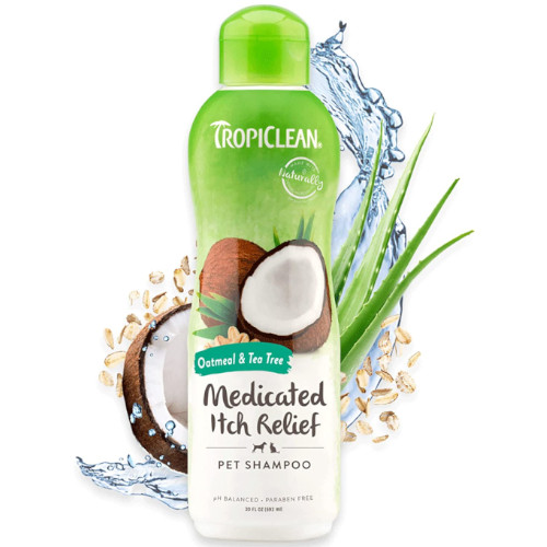 tropiclean shampoo anti prurito medicato con cocco e avena 355 ml