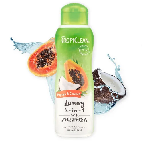 TropiClean Shampoo e Balsamo Lusso con Papaya e Cocco