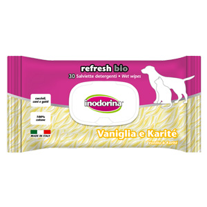 inodorina salviette refresh bio 30 vaniglia e karitè 2