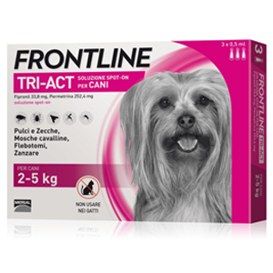 Frontline Tri-Act Antiparassitario per Cani da 2 a 5kg 3 Pipette