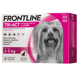Frontline Tri-Act Antiparassitario per Cani da 2 a 5kg 6 Pipette