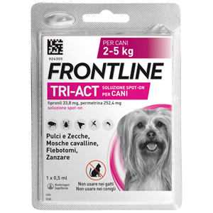 Frontline Tri-Act Antiparassitario per Cani da 2 a 5kg Monodose
