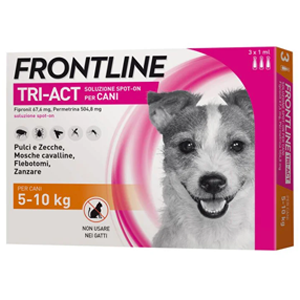 Frontline Tri-Act Antiparassitario per Cani da 5 a 10kg 3 Pipette