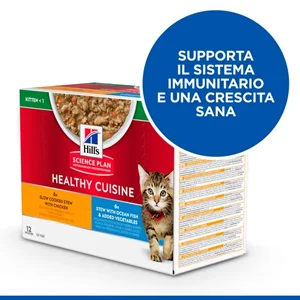 hills-gattino-box-pesce-e-pollo-visual-3 Hill’s Science Plan Kitten Healthy Cuisine con Pollo e Pesce Oceanico e Verdure - Hill's - Foto 4 | AlanDog