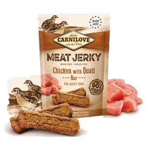 carnilove-snack-cane-jerky-pollo-e-quaglia-100-gr Carnilove Snack Cane Jerky Pollo e Quaglia 100 gr - Foto 1 | AlanDog