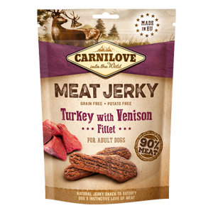 Carnilove Snack Cane Jerky Tacchino e Cervo Filetti 100 gr