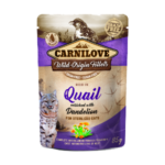 Carnilove WILD ORIGIN Filetti Gatto Quaglia con Dente di Leone Bustine