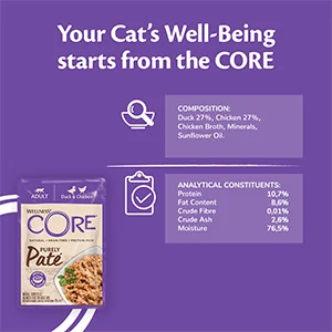 Wellness Core Cat Adult Purely Pate’ Anatra e Pollo Bustine Umido - Foto 1 | AlanDog