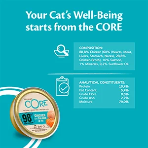 Wellness Core Cat Paté 98% Pollo con Salmone Scatolette - Foto 1 | AlanDog