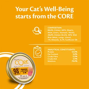 Wellness Core Cat Paté 98% Pollo e Cinghiale Scatolette - Foto 2 | AlanDog