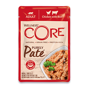 wellness core purely pate adult pollo con manzo bustine umido 2