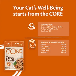 Wellness Core Gatto Purely Paté Adult Pollo con Tacchino Bustine Umido - Foto 3 | AlanDog