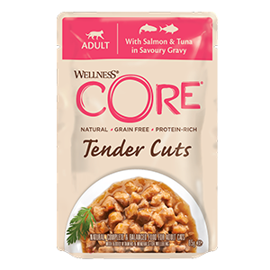 wellness core tender cuts salmone e tonno bustine umido 1