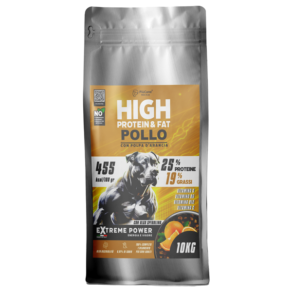 PiuCane Extreme Power Pollo con Polpa d' Arancia 10 kg 2 pocco con arancia