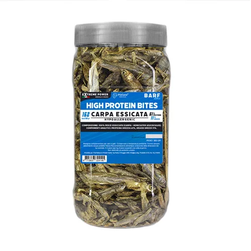 PiùCane Extreme Power High Protein Bites Carpa Essiccata - Extreme Power Energia e Vigore | AlanDog