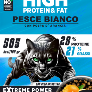 PiùGatto Extreme Power Pesce Bianco con Polpa d’Arancia Gatto Crocchette 1,5kg - Extreme Power Energia e Vigore - Foto 1 | AlanDog