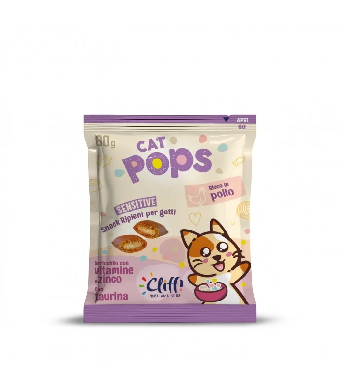 CLIFFI CAT POPS SENSITIVE 60 gr Snack Gatto | AlanDog