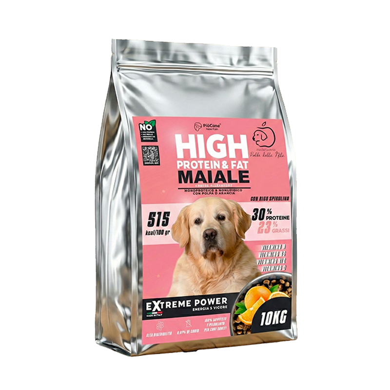 ADULT-Def PiùCane Extreme Power Adult – crocchette monoproteiche maiale e polpa darancia per Golden Retriever adulto