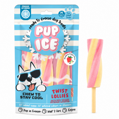 PUP ICE Twist Lollies Fragola & Vaniglia – Gelato per cani 3 gelati